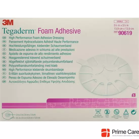 3M Tegaderm Foam Adhesive Schaumkompresse 7.6x7.6cm 5 Stück buy online