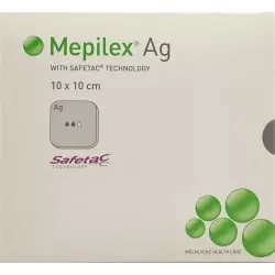 Mepilex Ag Schaumverband Safetac 10x10cm Sil 5 Stück