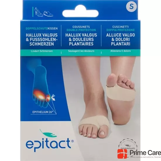 Epitact Doppelschutzkissen Hallux Valgus und Schmerzende Fusssohlen Grösse S 24cm 1 Paar buy online