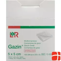 Gazin Set Kompress 5x5cm 12 Fach Steril 20x 5 Stück