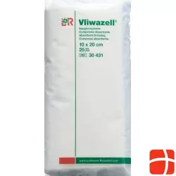 Vliwazell Saugkompresse 10x20cm 25 Stück