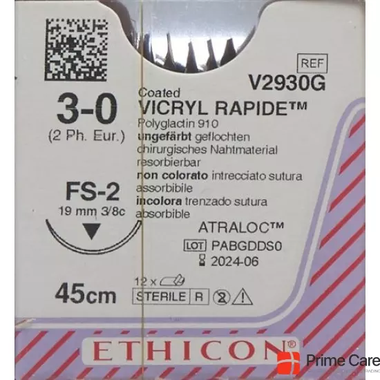 Vicryl Rapid 45cm Ungefaerbt 3-0 Fs-2 36 Stück buy online