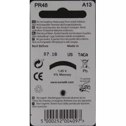 Sonetik Hörgerät Batterien A13 10 Blister 6 Stück