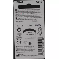 Sonetik Hörgerät Batterien A312 10 Blister à je 6 Stück