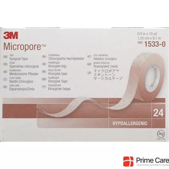 3M Micropore Heftpflaster ohne Dispenser 12.5mm x 9.14m hautfarbig 24 Stück buy online