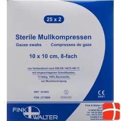 Fiwa Mullkompress 10x10cm Steril 8fa 17faed 25x 2 Stück