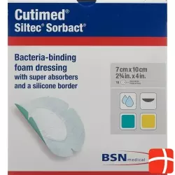 Cutimed Siltec Sorbact 7x10cm Oval 10 Stück