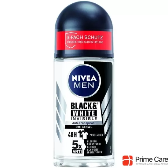Nivea Male Deo Inv Bla&whi Or (neu) Roll-On 50ml buy online