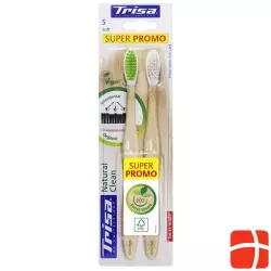 Trisa Natural Clean Holzzahnbürste Soft Duo 2 Stück