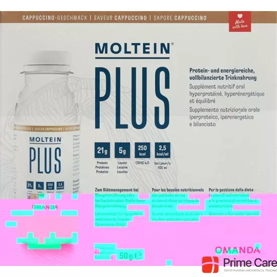 Moltein Plus 2.5 Cappuccino 6 Flasche 50g buy online