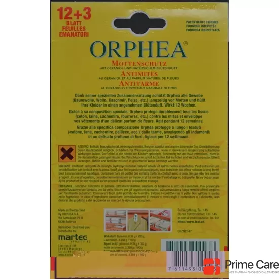 Orphea Mottenschutzblätter 12+3stk Aktion buy online