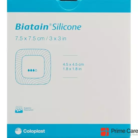 Biatain Silikon Schaumverband 7.5x7.5cm Selbsthaftend 10 Stück buy online