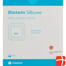 Biatain Silikon Schaumverband 12.5x12.5cm Selbsthaftend 10 Stück