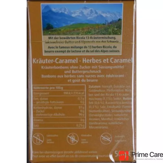 Ricola Kräuter-Caramel mit Stevia Box 50g buy online