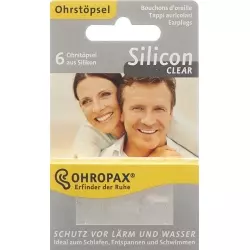 Ohropax Silicon Clear Earplugs 6 pieces
