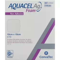 Aquacel Ag Foam 10x10cm Non-Adh 10 Stück