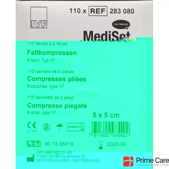 MediSet Faltkompressen 5x5cm Typ 17 8-fach 2 Stück buy online