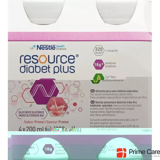 Resource Diabet Plus strawberry 4 Fl 200 ml
