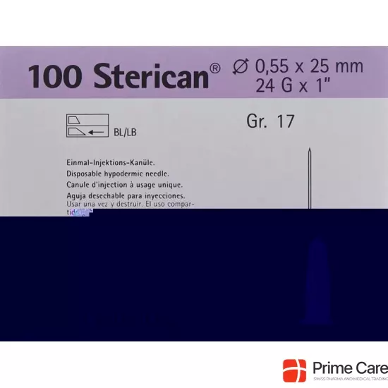 Sterican Nadel 24g 0.55x25mm Lila Luer 100 Stück buy online