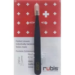 Rubis tweezers pointed black inox
