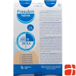 Fresubin Yodrink Aprikose-Pfirsi 4 Flatcap 200ml