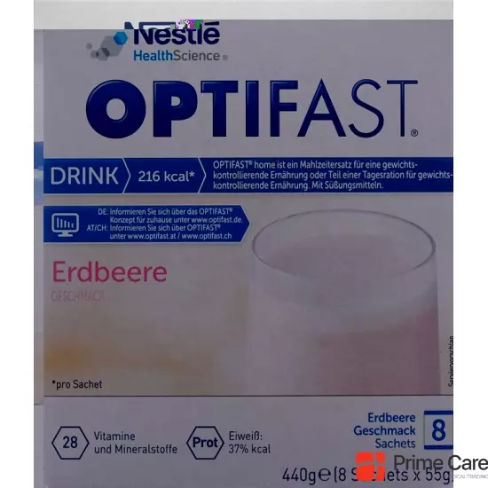 Optifast Drink Strawberry 8 Bag 55g buy online