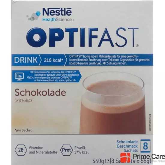 Optifast Drink Chocolate 8 bags 55g buy online
