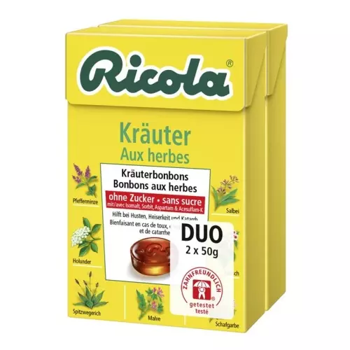 Ricola herbal sweets without sugar Box 2 x 50 g