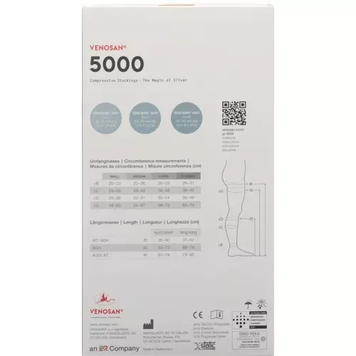 Venosan 5001 A-d Kkl1 M Long Open Black 1 pair buy online