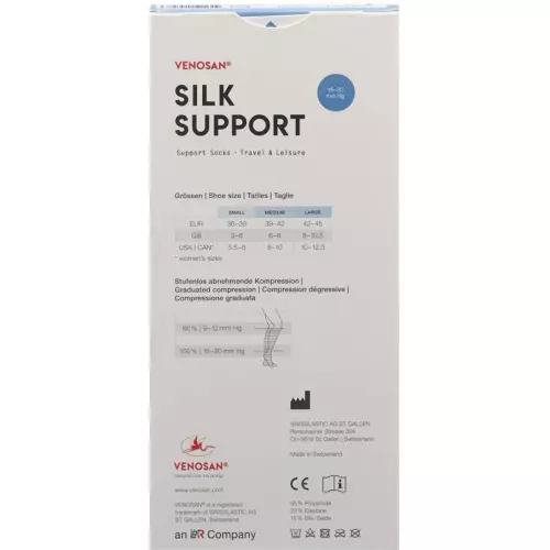 Venosan Silk A-d Support Socks L Black 1 pair buy online