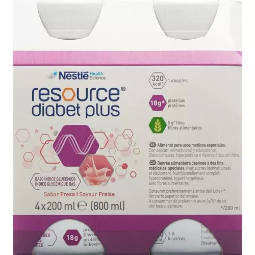 Resource Diabet Plus strawberry 4 Fl 200 ml
