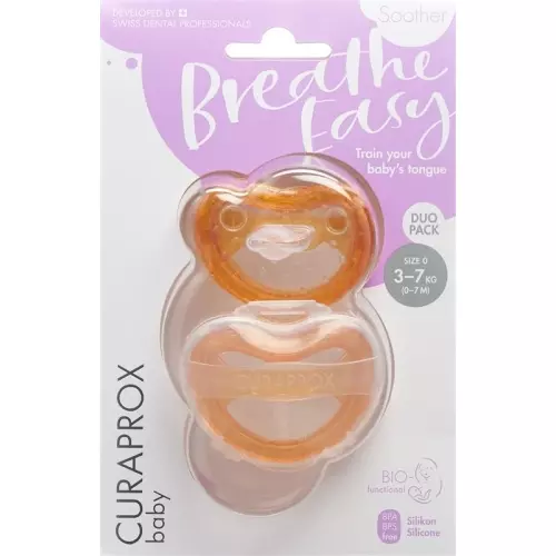 Curaprox Baby pacifier size 0 Orange Double New 2 pieces buy online