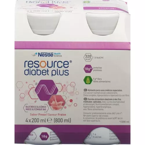 Resource Diabet Plus strawberry 4 Fl 200 ml