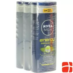 Nivea Pflegedusche Energy Men 3fuer2 3x 250ml