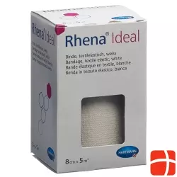 Rhena Ideal Elastische Binde 8cmx5m Weiss Neu